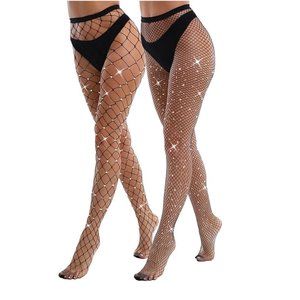 2 Pack Sparkly Large and Medium Mesh Fishnet